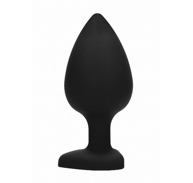 Diamond Heart Butt Plug - Extra Large - Black